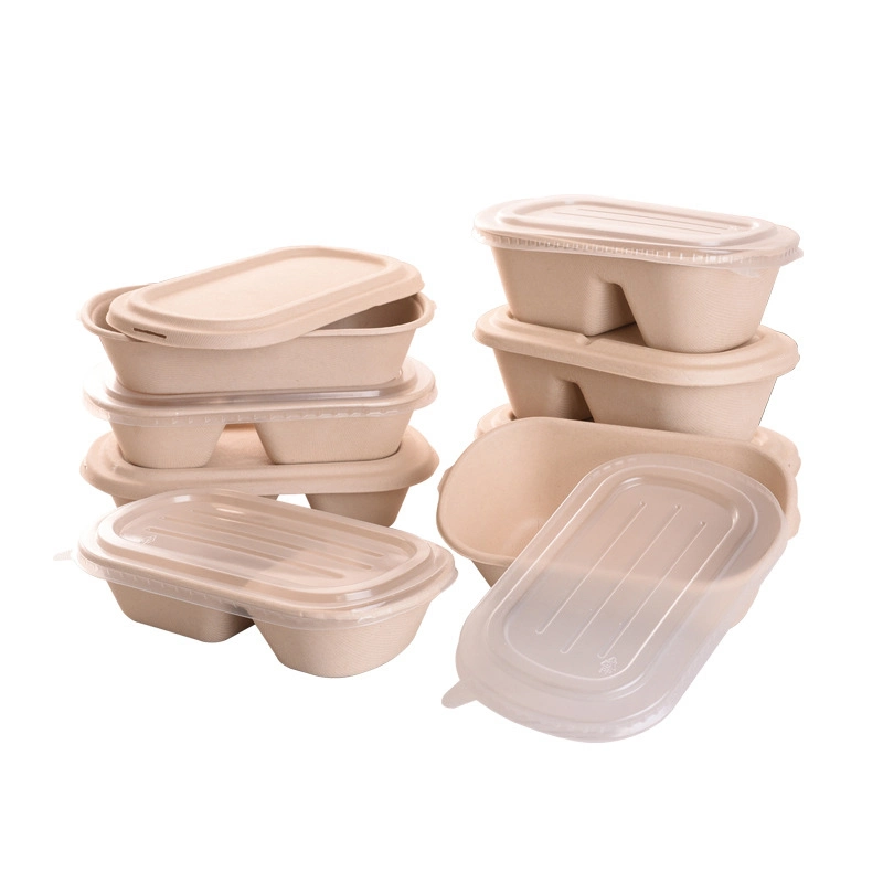 Food Box Packaging Paper Biodegradable Takeout Containers Eco Friendly Takeaway Lunch Disposable Kraft Food Takeaway Box