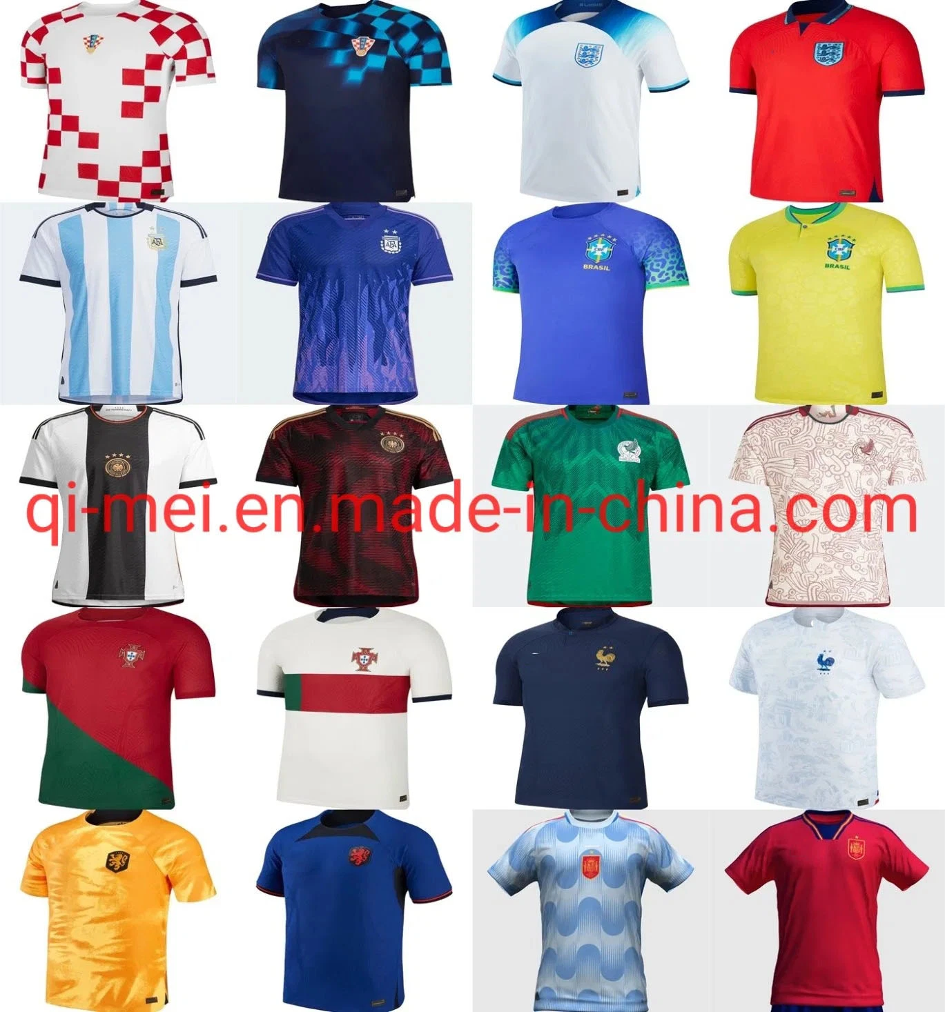 Cheap 2022 Qatar Argentina Mexico Brazil Portugal England Germany Croatia France Netherands Spain Home Away Mens Kids Soccer Jerseys Football Shirt