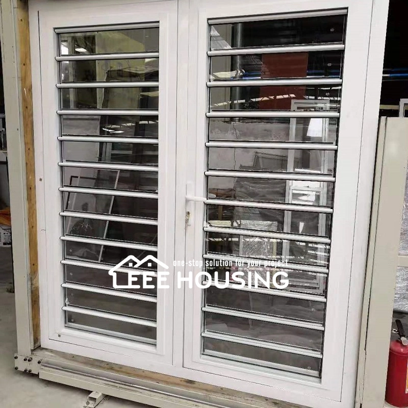 Factory Direct Hurricane-Proof Aluminum Glass Louvered Door with Removable Screen, Jalousie Louvre Shutter Door Cost