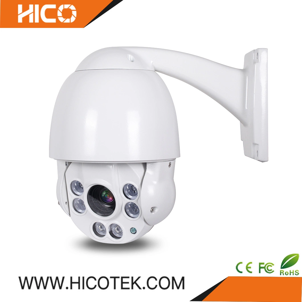 Le suivi automatique Hicotek extérieur PTZ dôme de vidéosurveillance caméra 1080p de 2 mégapixels avec zoom 10x LED Laser