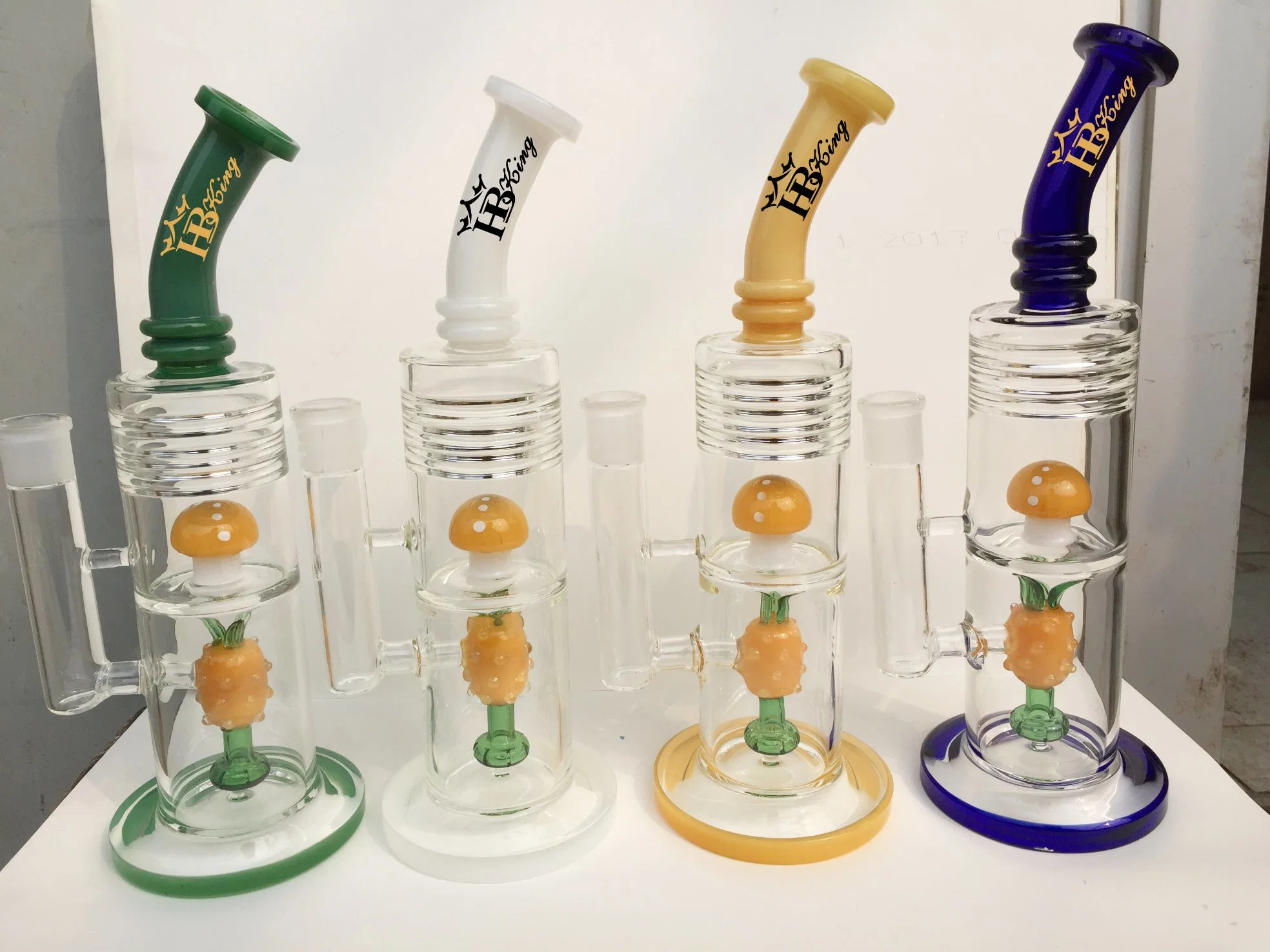 Hbking Pineapple Series Smoking Pipe Double Perc Big Glass Pipe