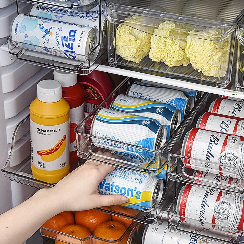 Caixa de armazenamento de caixa de armazenamento frigorífico, bebida de laminagem de Dupla Camada transparente titular pode Frigorífico Wbb15961 Rack de armazenamento