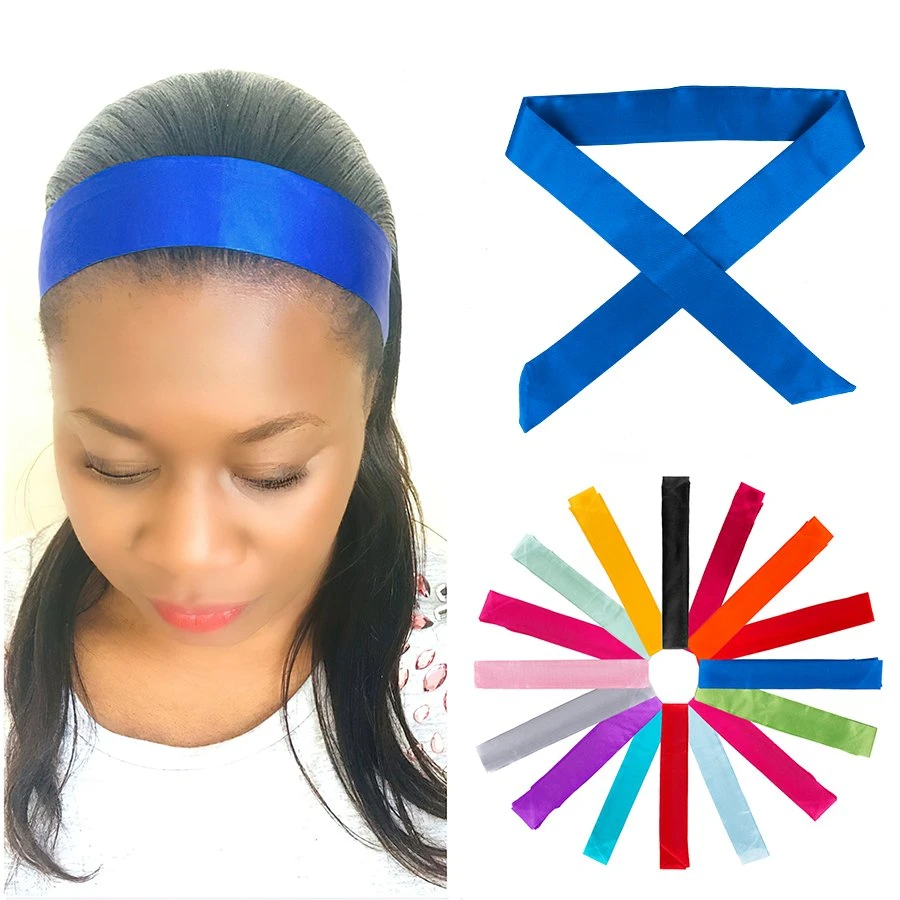 Wholesale/Supplier No Slip Hair Wrap Wig Grip Custom Logo Satin Edge Headband Silk Satin Edge Laying Scarf for Lace Frontal Wig