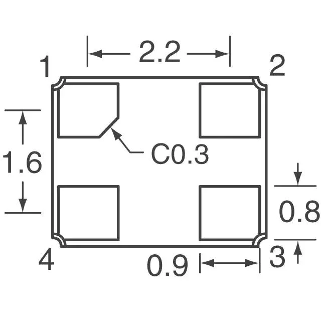 Nx3225SA-20.000m-Std-Crs-2 20 MHz &plusmn; 15ppm Crystal 8PF 100 Ohms 4-SMD, No Lead Crystal Nx3225SA Nx3225