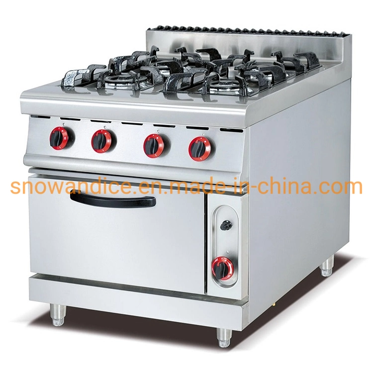 Commercial Gas Range with 4-Burner, Griddle and Oven Use for Hotel Restaurant with Great Demand