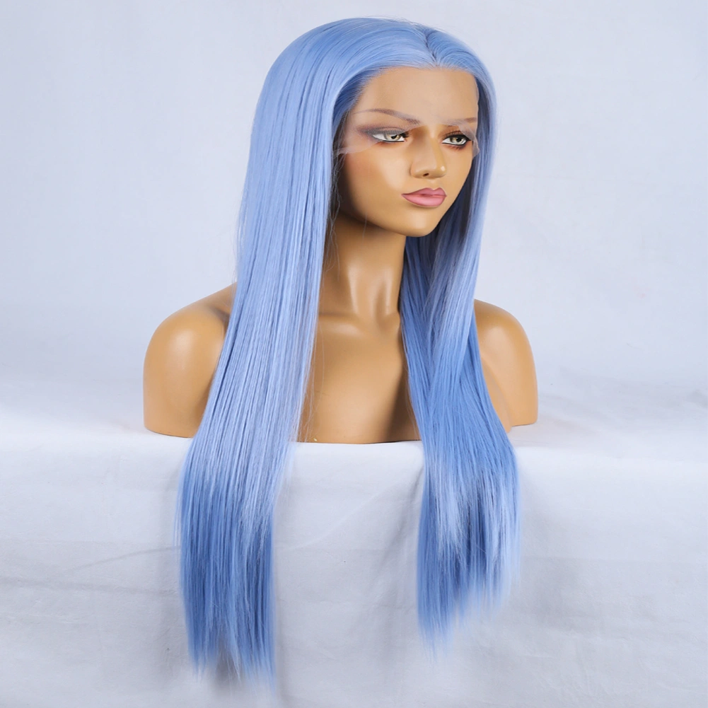 Blue High quality/High cost performance  Premium Ladies Wholesale/Supplier European Synthetic Fiber Frontal HD Wigs