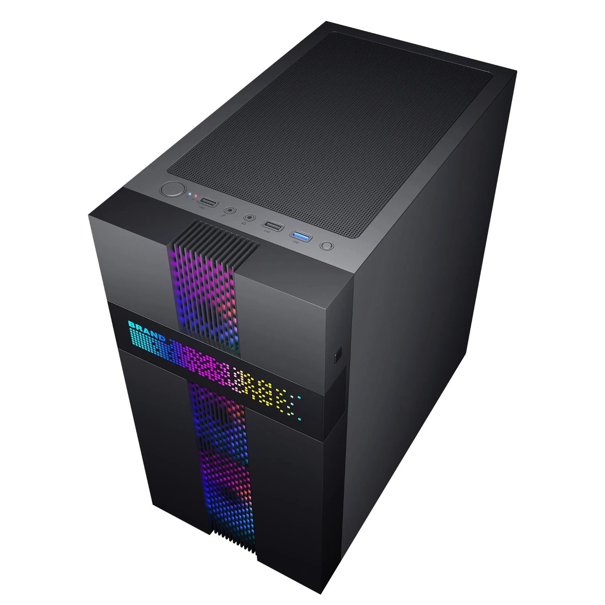 ATX Computergehäuse Acryl Seitenwand mit 2 Rainbow LED Gürtel Gaminet Gamer