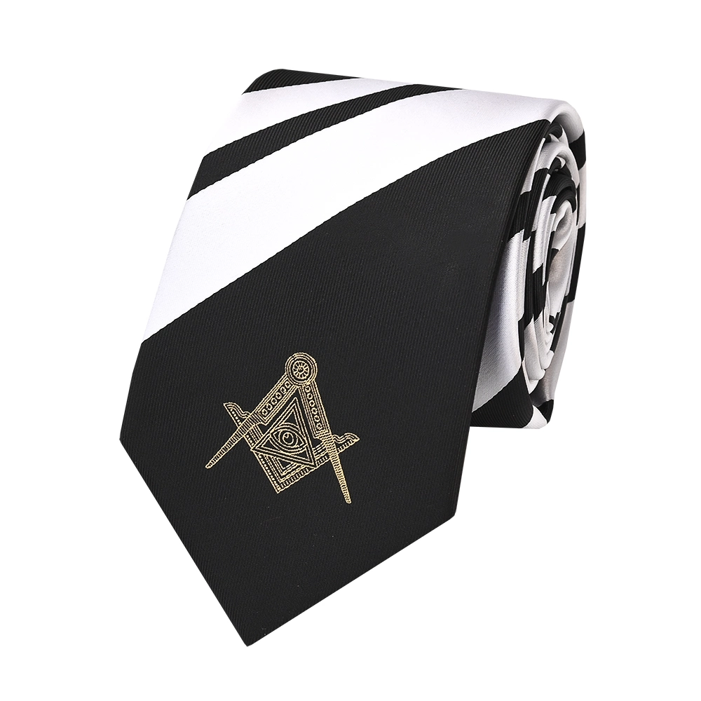 Polyester Silky Badges All-Seeing Eye Masonic Necktie Novelty Yarn-Dyed Jacquard Ties for Men