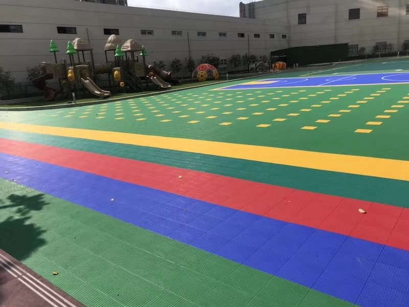 Outdoor Basketball Flooring PP Interlocking Tiles Pedal Hockey Volleyball Tennis Court Flooring with Logo