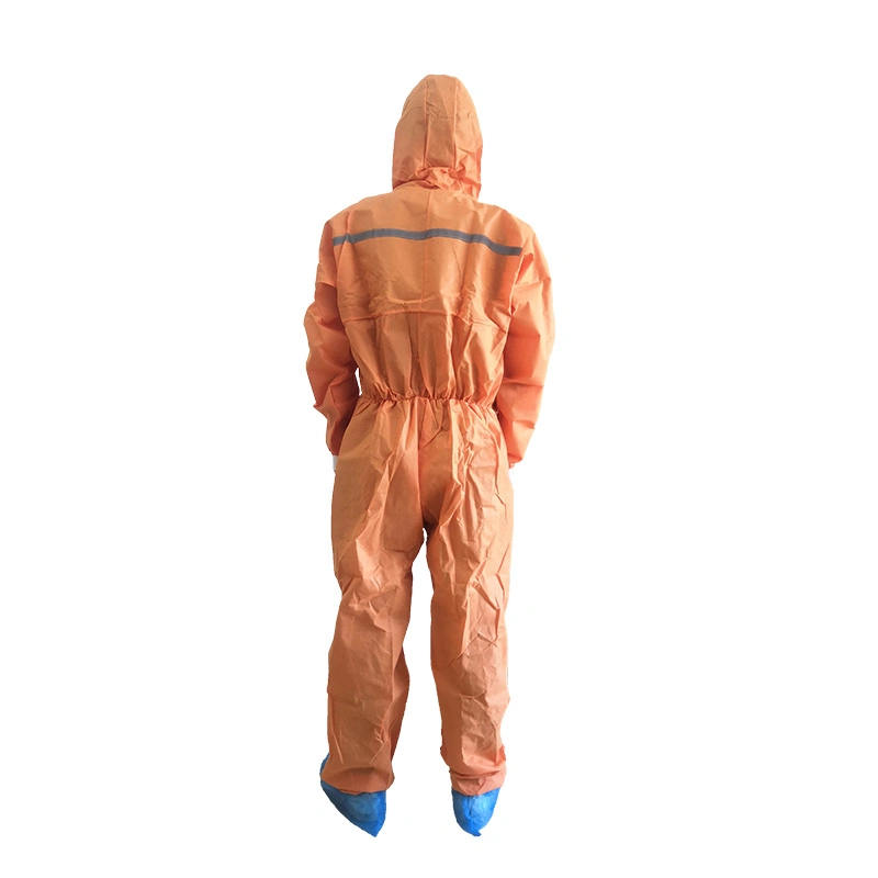 Guardwear OEM Hooded Coverall PPE Type 5 Microporous Coverall Protection Hazmat Suit Disposable Protective Clothing