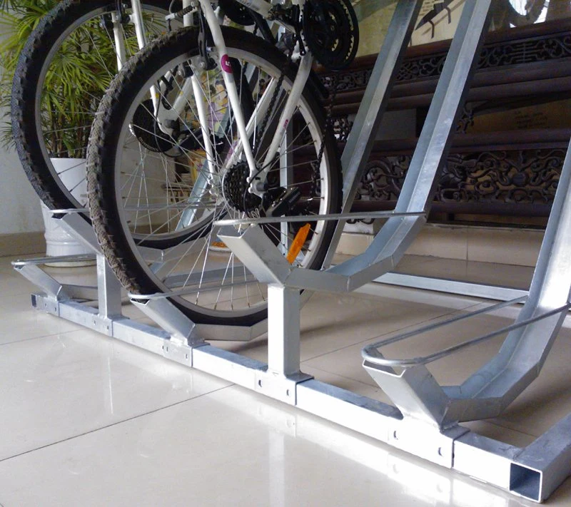 Outdoor Durable Slot Galvanized Semi Vertical Bike Storage Parking Rack