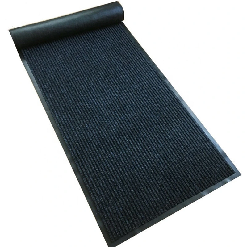 Needle Punched Double Ribbed Polyester Door Mat with PVC Backing