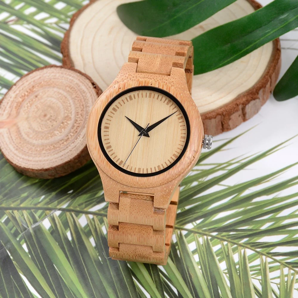 Mens Wood Watch Women's Bamboo Wood Watch Quartz Wooden Watch