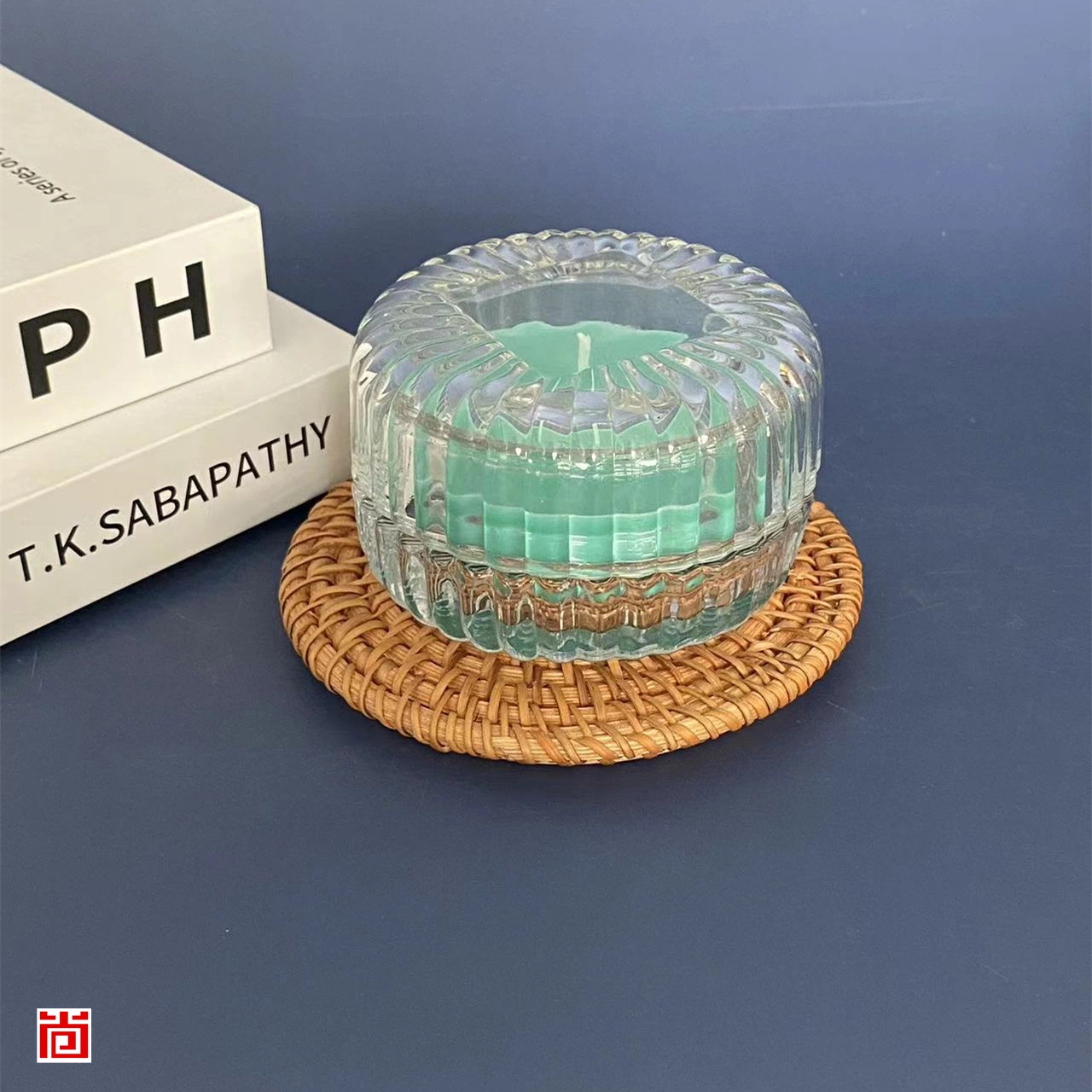 Exquisite Glass Candle Holder with Glass Lid for Home Decor