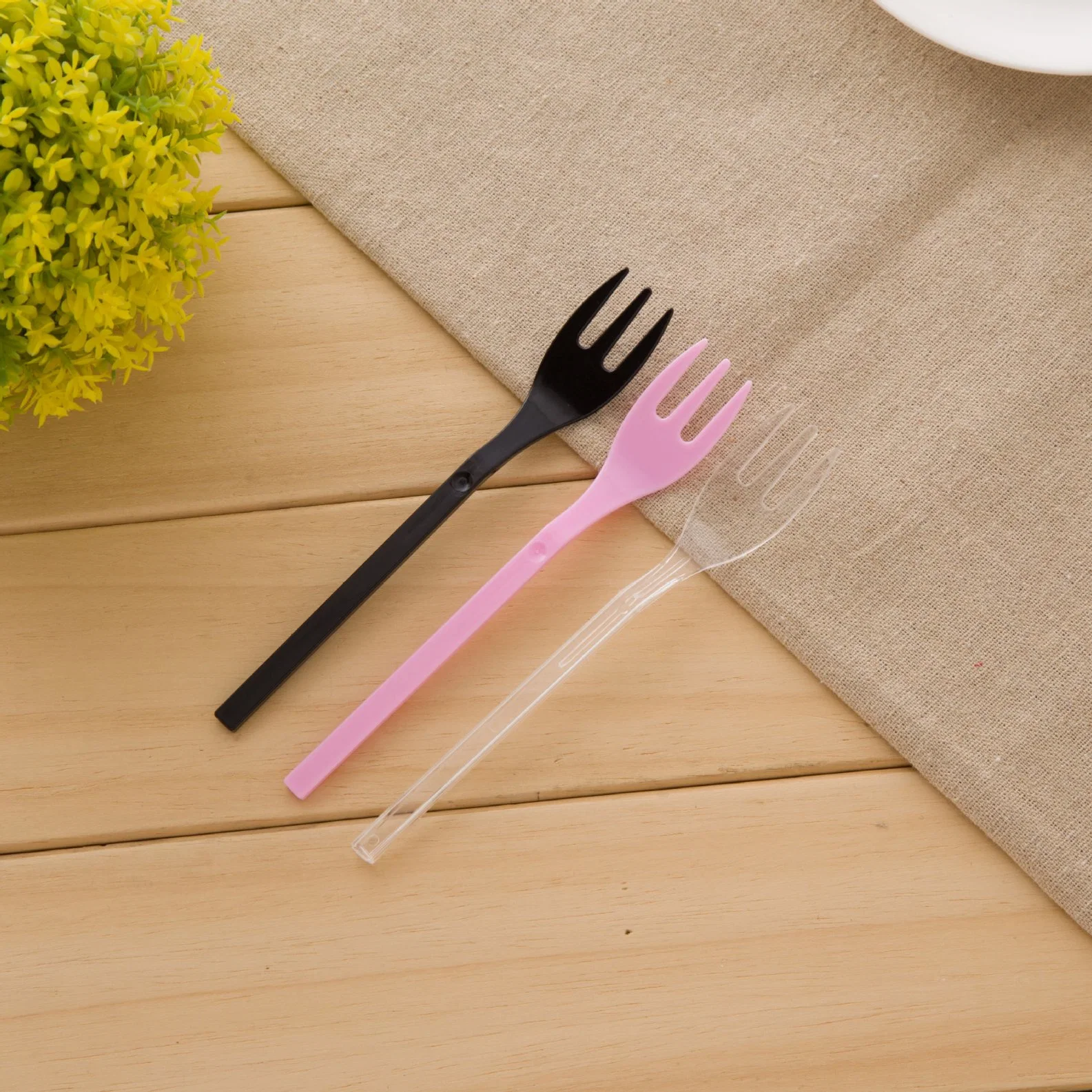 19 Cm Disposable Products Plastic Thicken Fork Cake Three Finger Fork