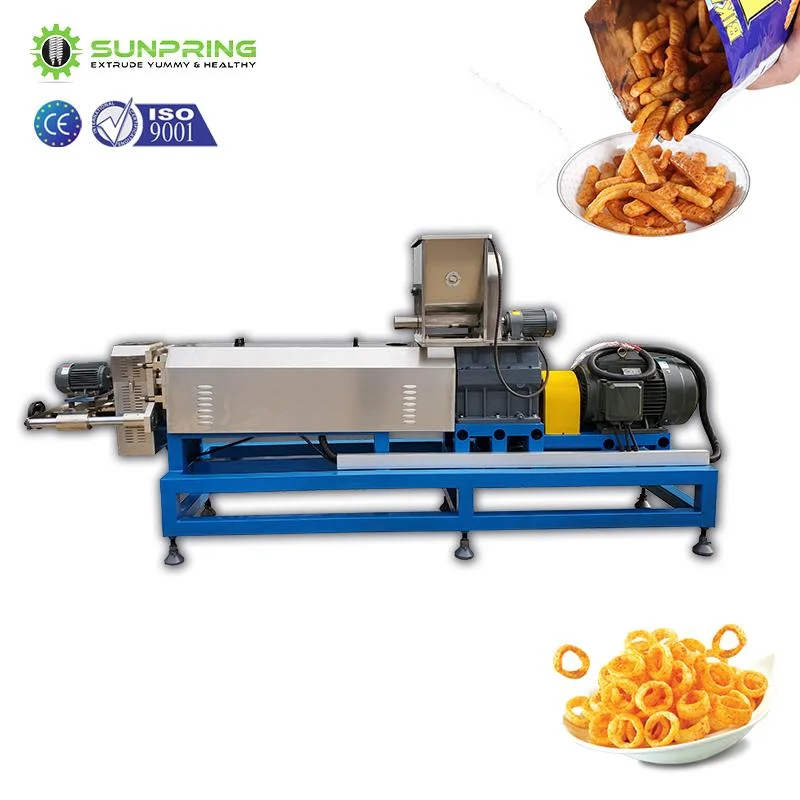 Parafuso de Twin Arroz Cereais Expandindo Puffing Puff inchado comida de milho Snack tornando o processamento da máquina de extrusão de extrusão de aromatizantes Linha de Produção de Máquinas e Equipamentos