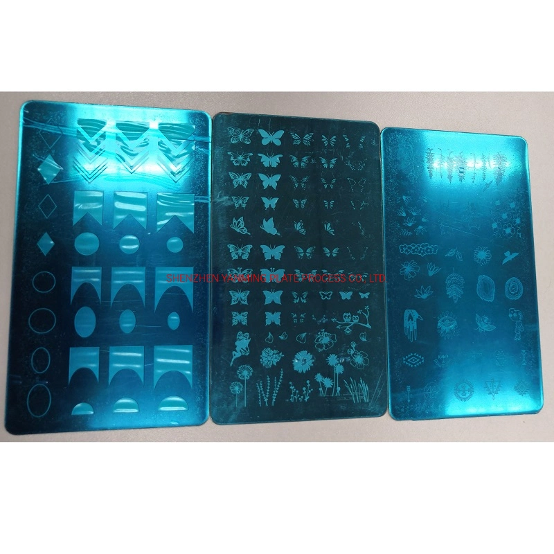 Colorful Embossed Designs Chemical Etching Stamping Nail Plates