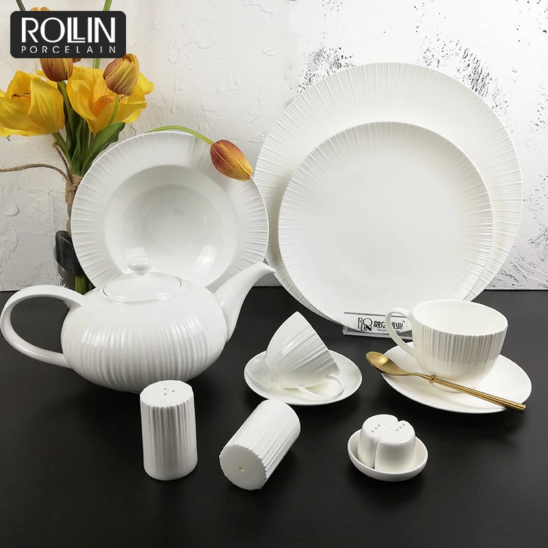 High Quality White Tableware Bone China Dinnerware for Wedding