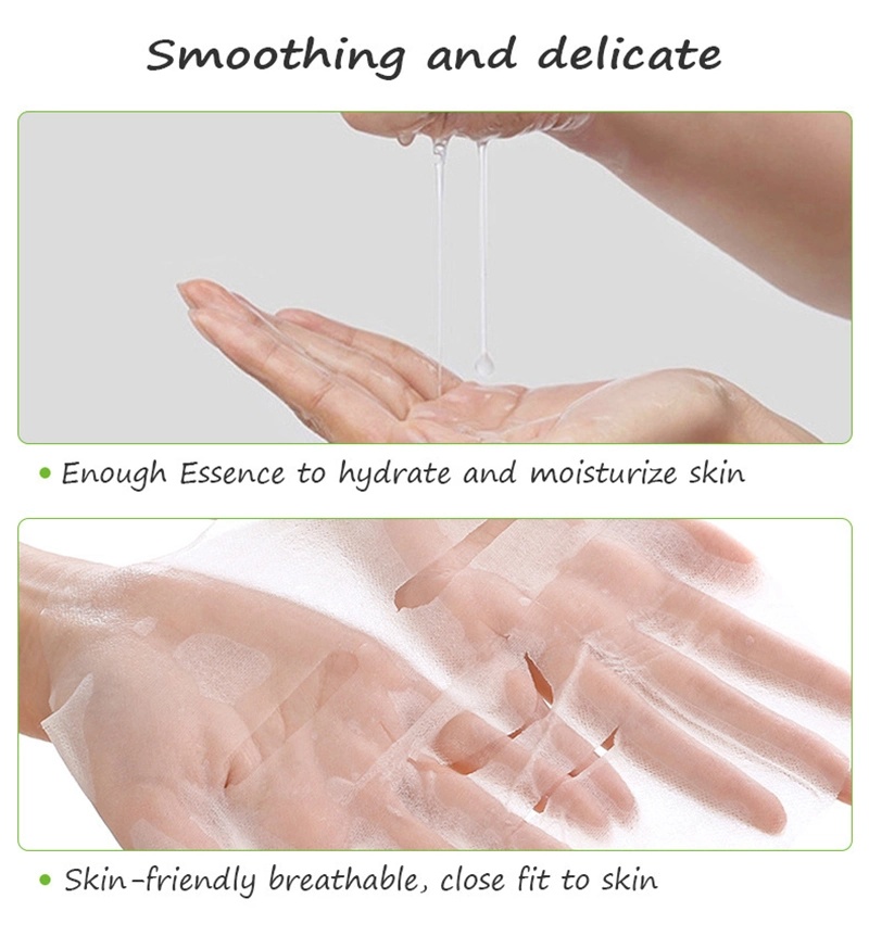 Etiqueta privada piel Cuidado Máscara facial Moisturizing Báshor de fruta brillante Máscara facial de hoja orgánica natural Essence