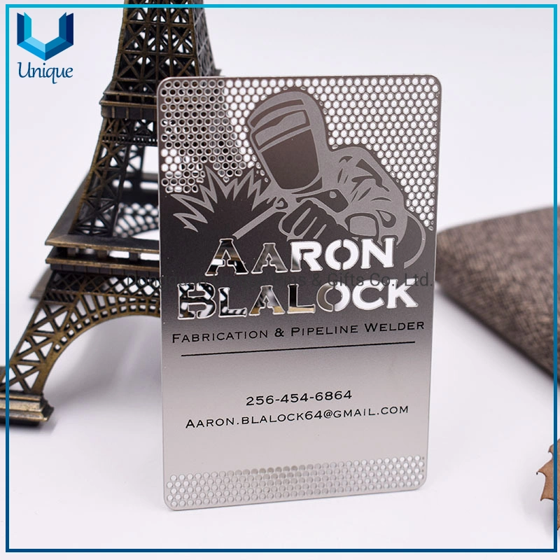 Impressão personalizada barata Frosted Silver Metal Luxury Business Card