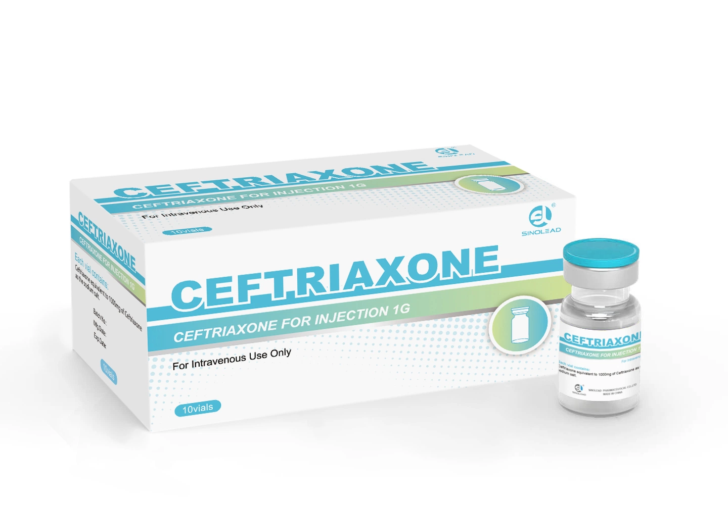 Ceftriaxone for Injection 1g. 10vials/Box