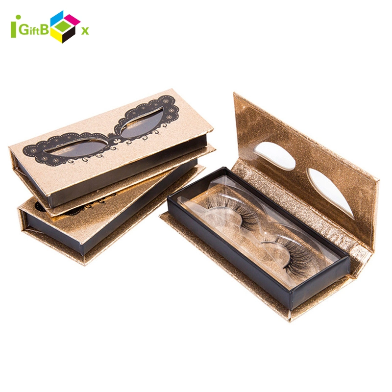 Diamond Eyelash Packaging Box Private Label Holographic Eyelash Packaging Box with Blister Tray