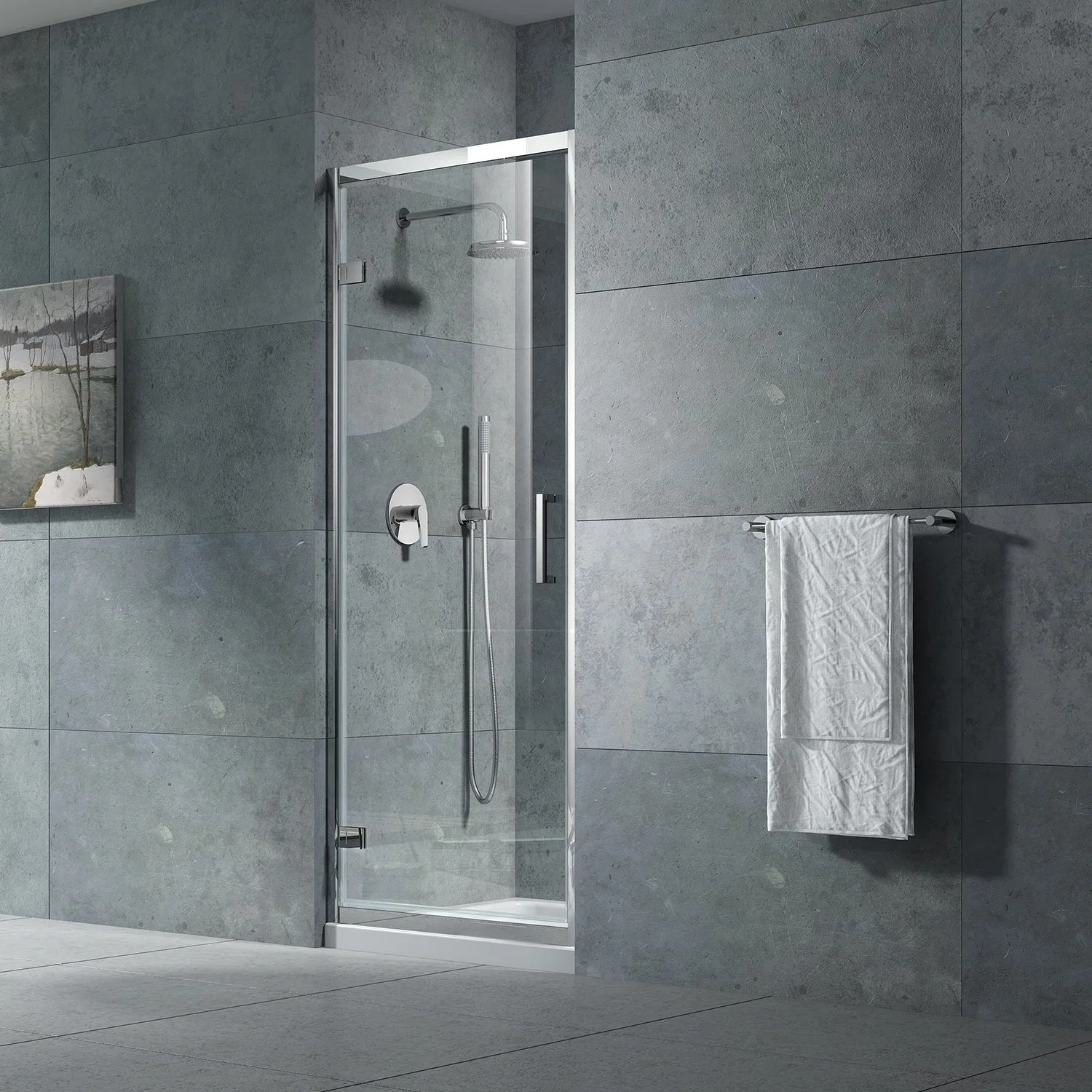 8mm Tempered Glass Shower Door Simple Bathroom Room (WT2010)