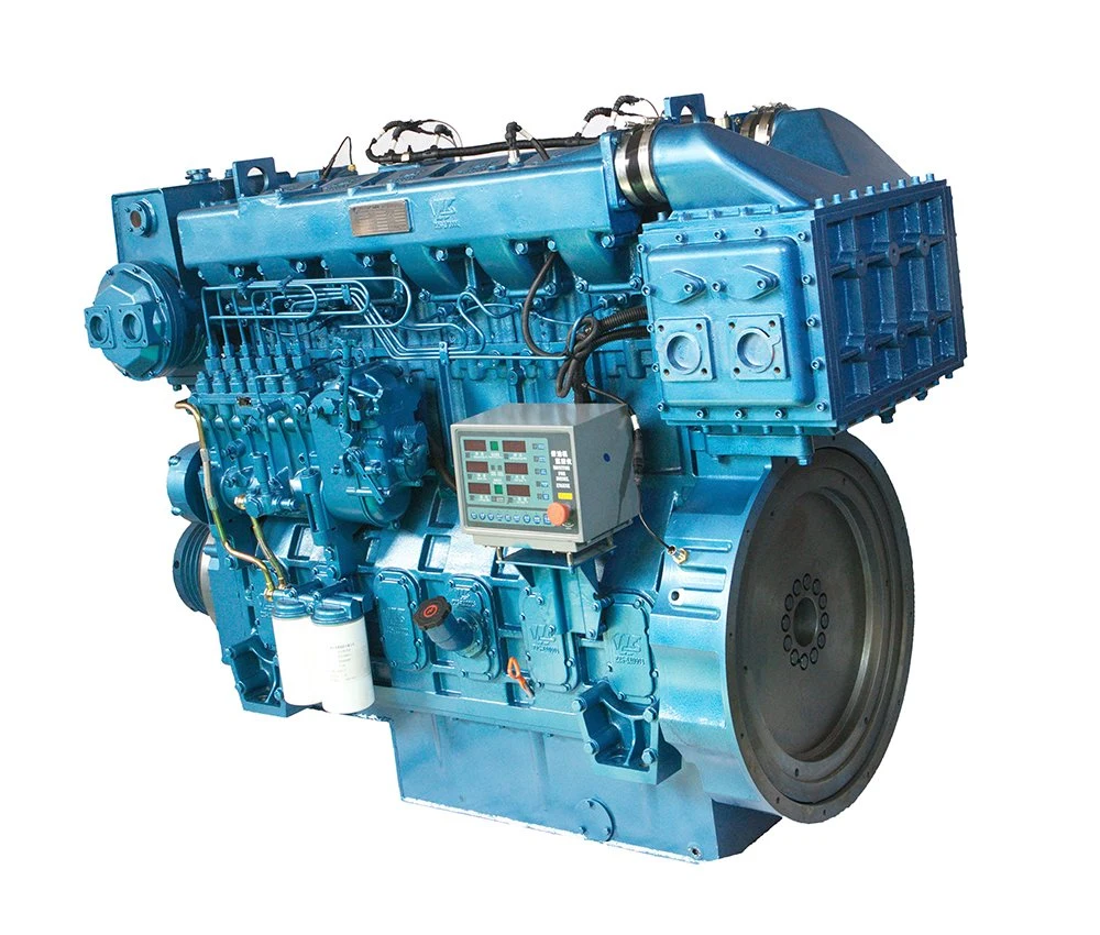 Moteur diesel marin Shanghai Dongfeng 601HP 1200rpm 6z25c750 développé indépendamment pour bateau.