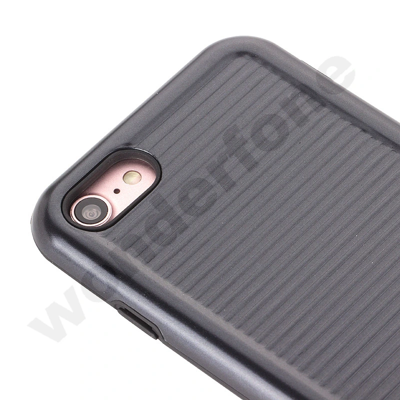 Plastic+TPU 2 in 1 Case with Dust-Proof Plug -Black