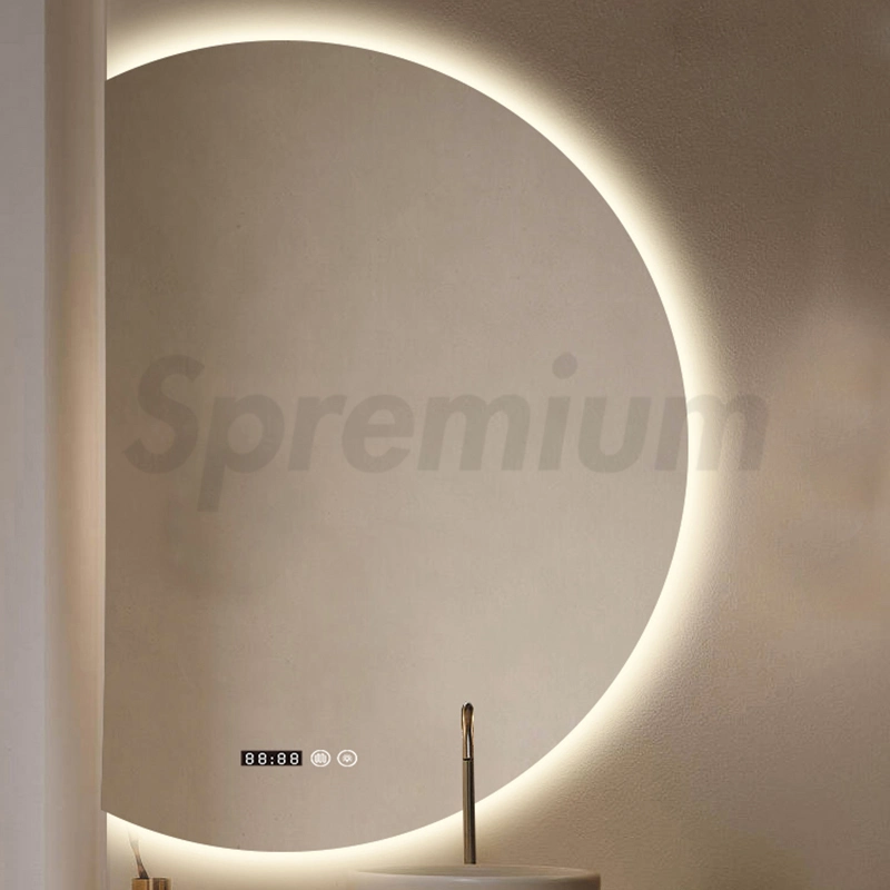 LED Smart Badezimmer Spiegel Eitelkeit große Halb Runde Kreis Möbel Decoretival Rahmenlose Badezimmer Spiegel Espejo Spiegel