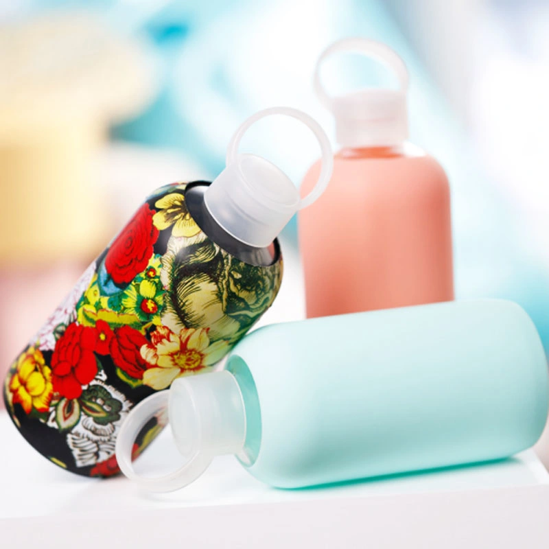 Eco-Friendly Silicone Glass Water Bottle /Silicone Rubber Bottle Sleeve (CC-106)