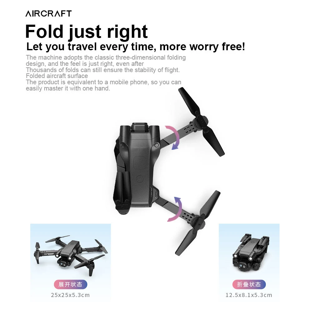 Drone Mini 4K câmara HD Fpv WiFi a pressão de ar a Altura fixa RC Drone Dobrável Quadcopter