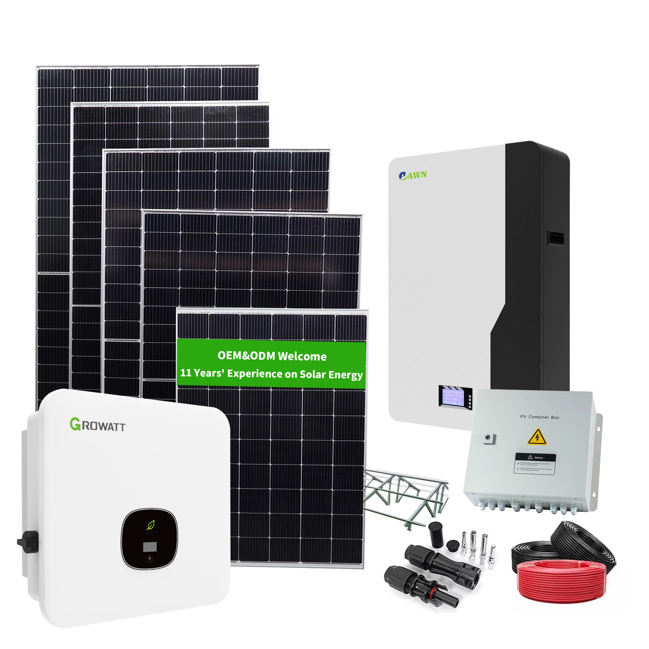 Fabricante China 600W-2MW gerador energias renováveis células fotovoltaicas armazenamento de energia Home Inversor PV alimentação bateria de lítio sistema de painel solar para Solar