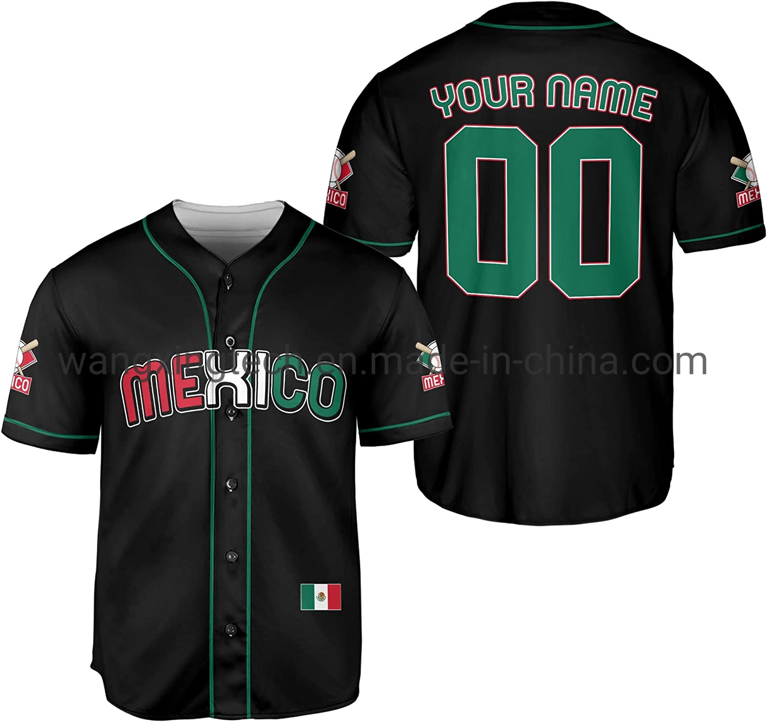 Camisetas de béisbol de México personalizadas Camisetas deportivas blancas para hombres mujeres Jóvenes