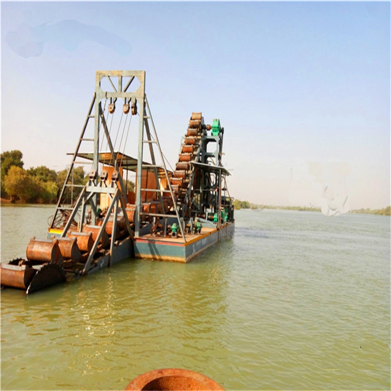 Cadena de cuchara Oro y Diamond Dredge Maquinaria para la mina de barandilla