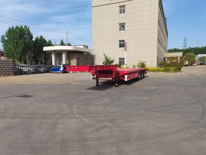 Flatbed Truck Trailer Low Boy Low Bed Trailer 100 Ton Lowboy Heavy Truck Trailer