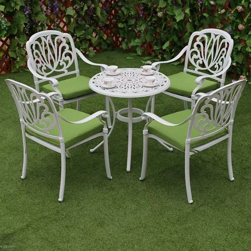 Modern Casual White Color Metal Chair Dining Outdoor Cast Aluminum Patio Die Aluminum Casting Outdoor BBQ Garden Furniture Set