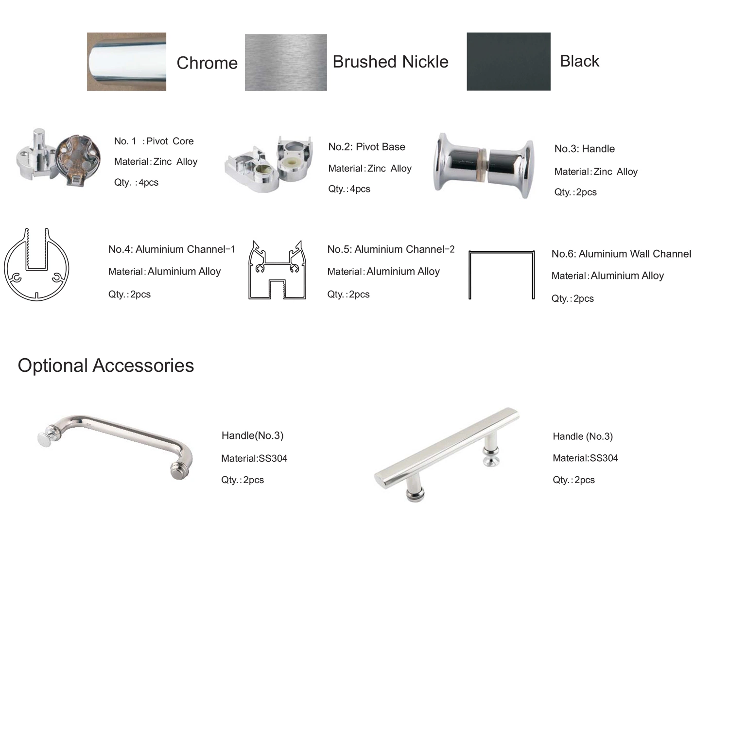 Square Aluminum Alloy Shower Enclosure Room with 6mm Tempered Glass