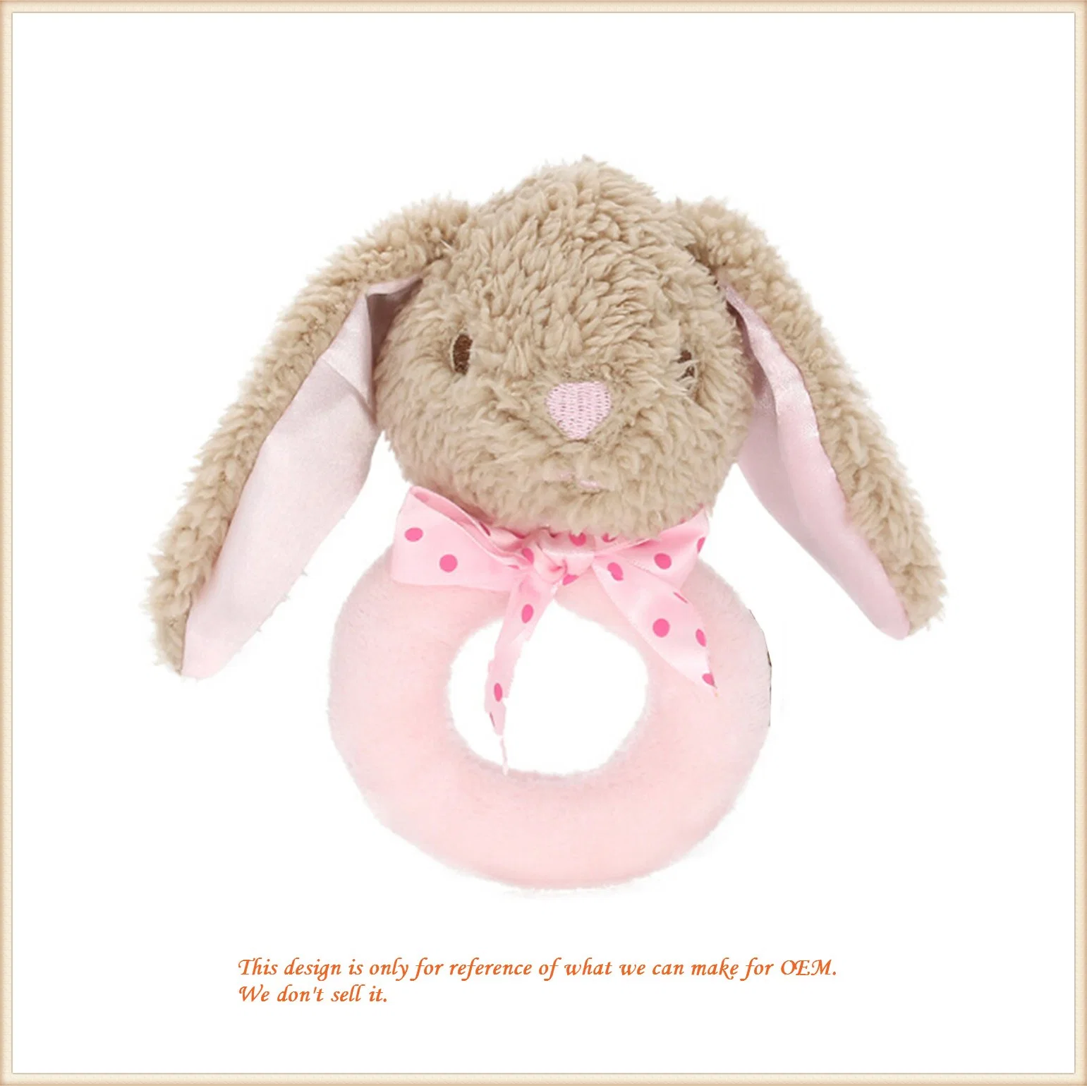 Custom Make Plush Toy Stuffed Cute Bunny Rattle Soft Baby Grasping Toys