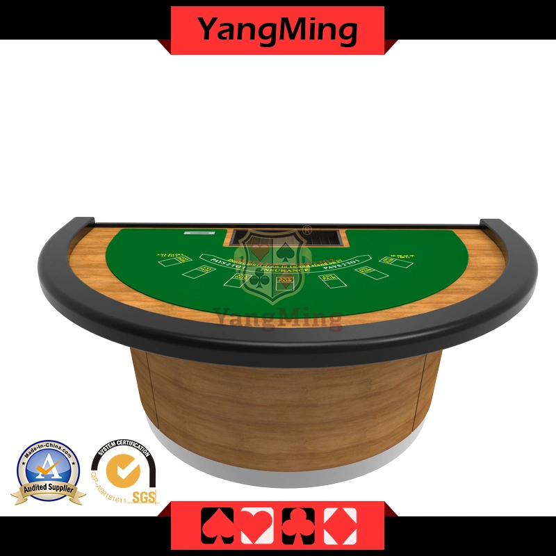 New Design Half Round Custom Blackjack Poker Table Manufacture Casino Table with Standard Gambling Table Ym-Bj03