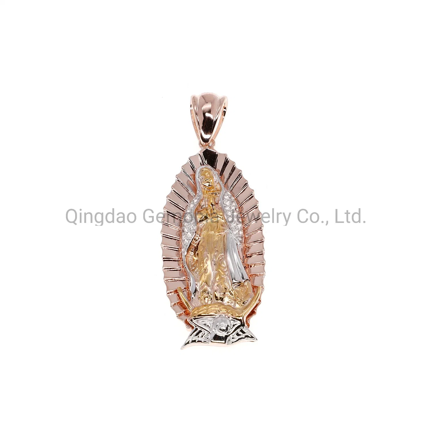 Saint Maria Tri-Color Korea Style Charm Brass 925 Sterling Silver 10K 14K 18K Gold Fashion Pendant Jewelry