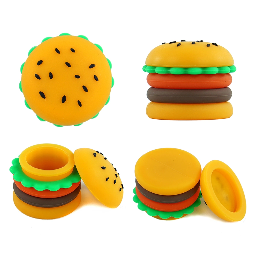 5ml Hamburger Jar Non-Stick Food Grade Silicone Wax Containers 5ml Non Stick Wax Oil Multi Use Storage Jars