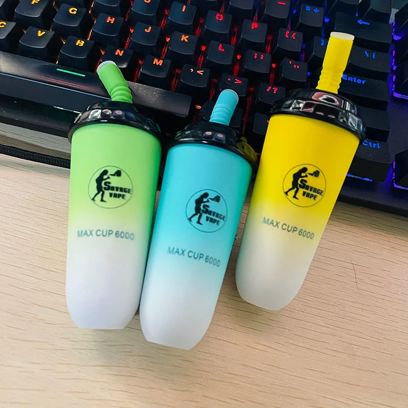 Cute desechable vaso de leche de pañal 6000 Puff E Vapes de cigarrillos VAPE desechable pluma malla bobina Tipo C Puerto 600mAh batería 16ml Pre-llenado Tornado 9K vapor