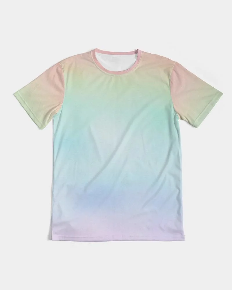 Premium Quality Soft Comfortable Cotton Muscle Fitness Gradient Rainbow Color Printed T Shirt