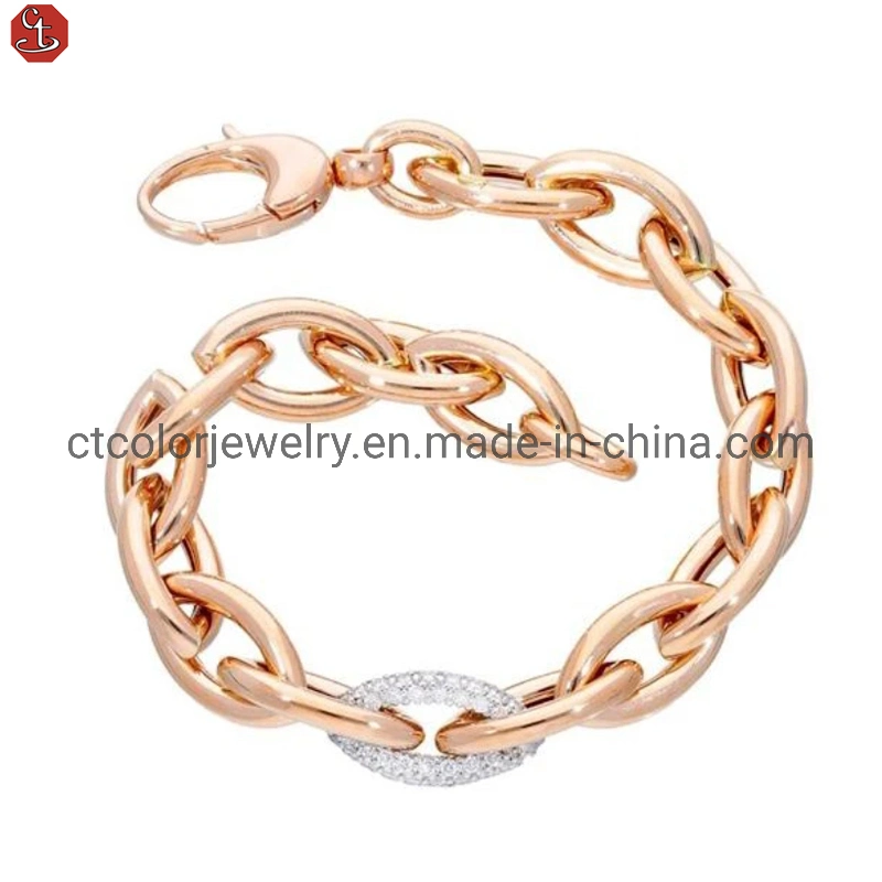 Customized simple square buckle shaped gold bracelet jewelry for women's accessories