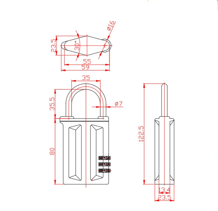 Yh9169 3 Digit Combination Lock Box Key Safe Box