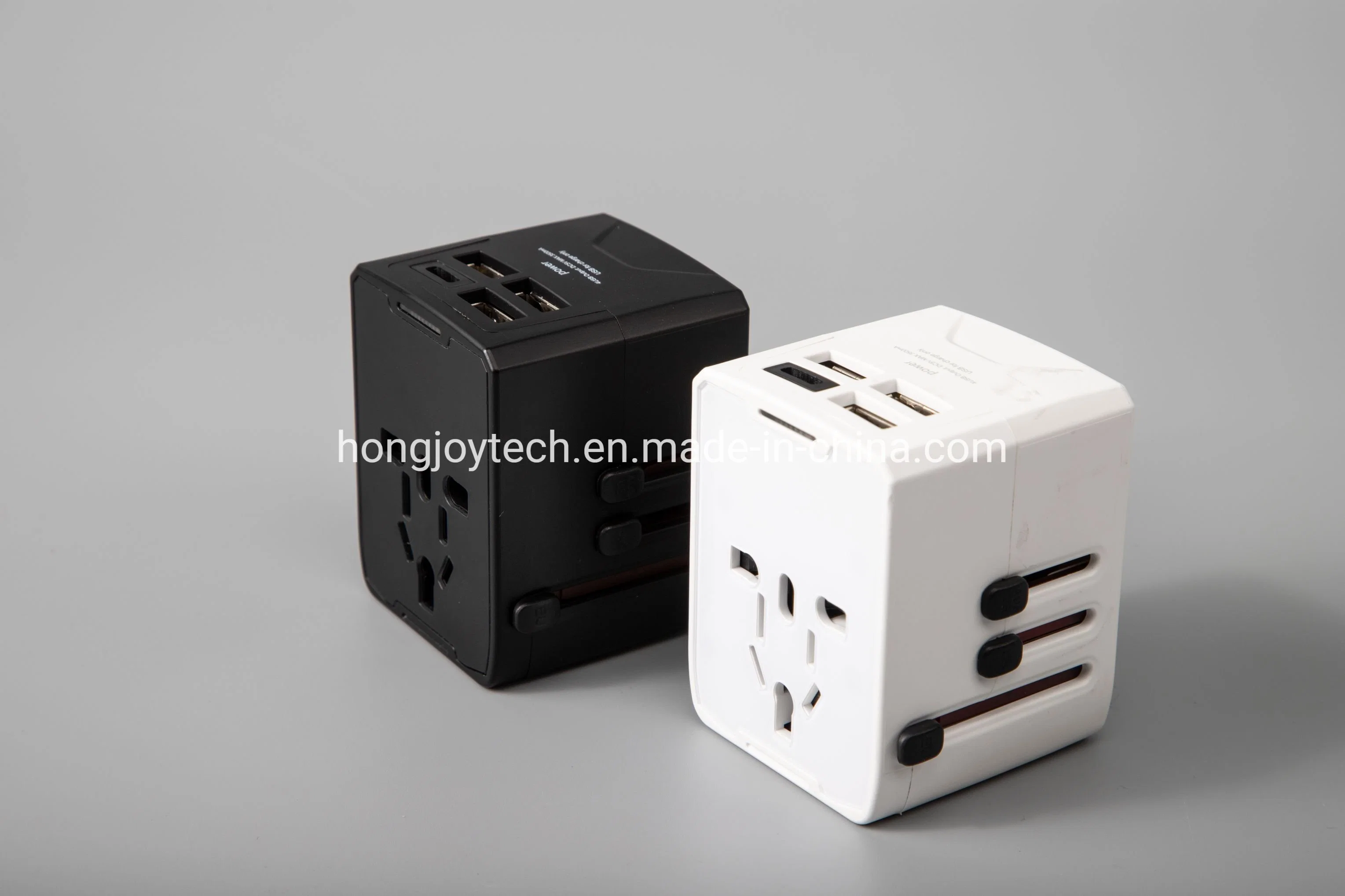 Removable Extension Socket Plugs Travel Adapter Us UK Aus EU Universal AC Power Plug Mobile Phone Charger Adaptor with USB Smart Charing Ports Black and White