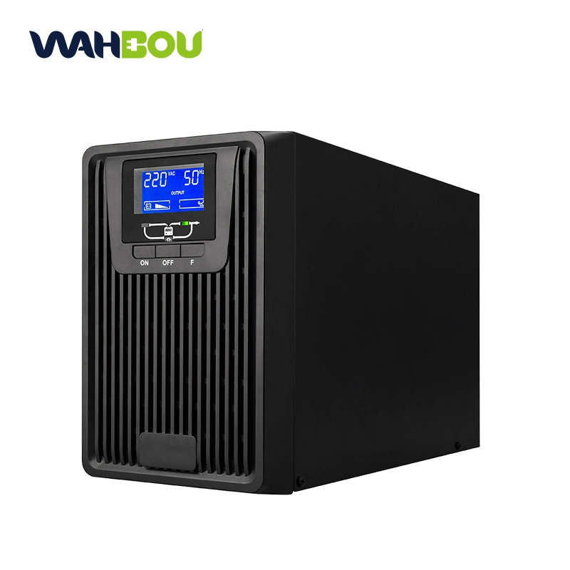 Wahbou UPS Alimentation électrique monophasée en ligne Haute Fréquence 1kVA 2kVA 3kVA avec batterie intégrée.