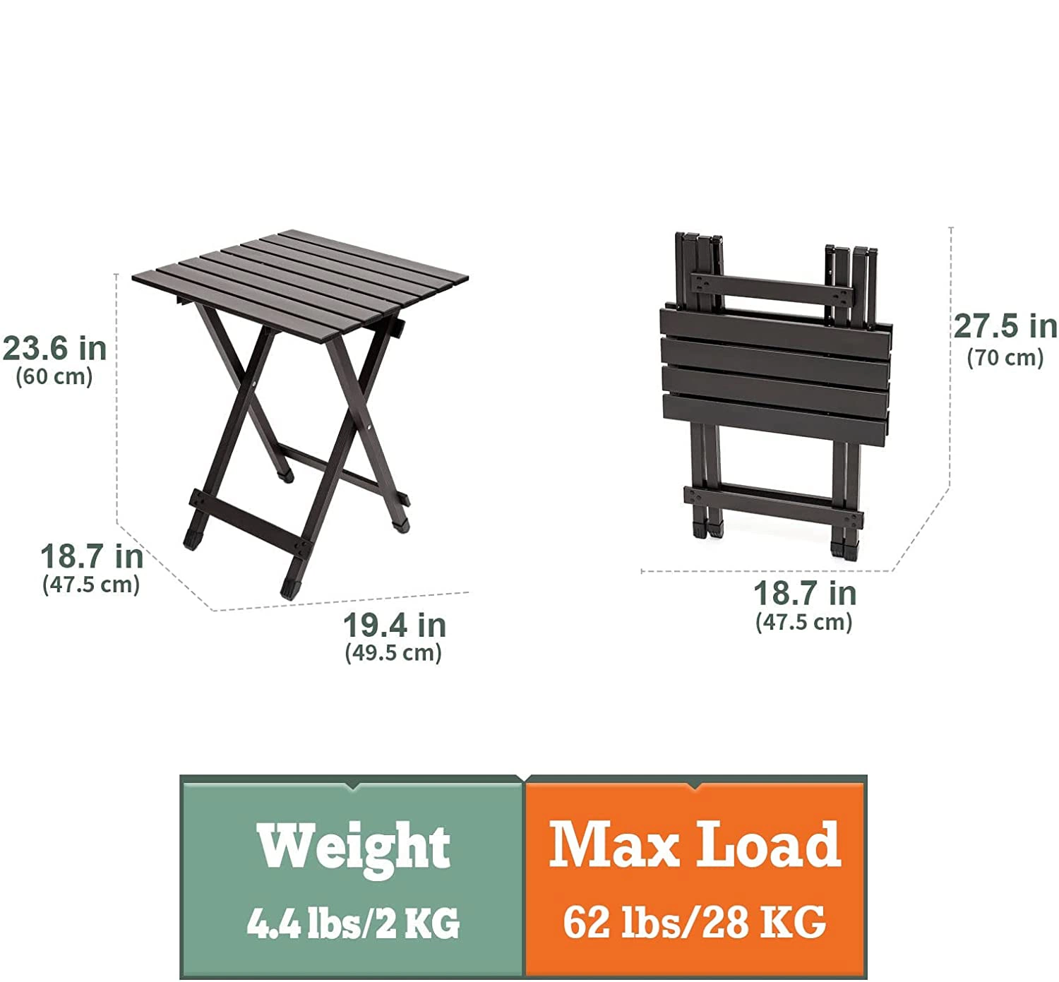 Woqi Mesa plegable pequeña de camping interior y exterior