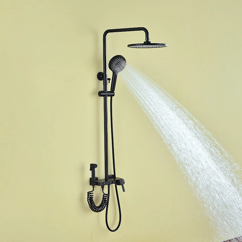 Thermostatic Hot Cold Water Mixer Tap Mixer Shower Faucets with Tub Spout Bidet Hot Cold System Tap